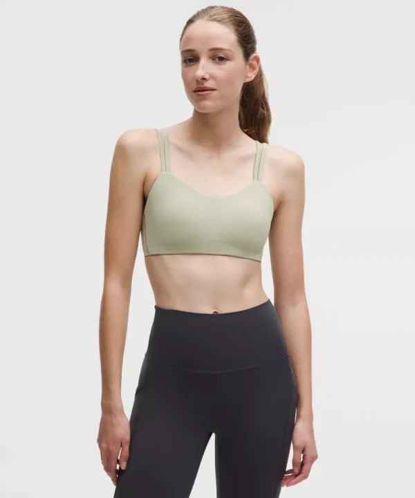 light support yoga sports bra fog green 1
